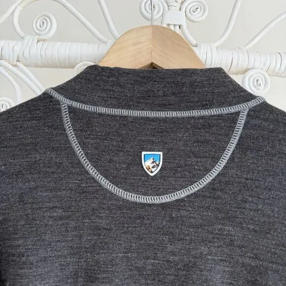 Kuhl Team Merino Wool Quarter Zip Pullover Sweater XL Mens Grey Hiking Gorpcore - Picture 7 of 10